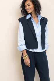 Copenhagen Muse |  Waistcoat with lapel collar Tailor | dark blue | Picture 6