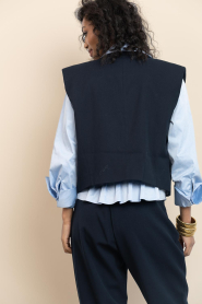 Copenhagen Muse |  Waistcoat with lapel collar Tailor | dark blue | Picture 9