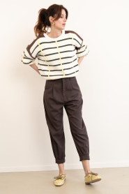 Copenhagen Muse |  High waist barrel trousers Tailor | dark brown | Picture 3