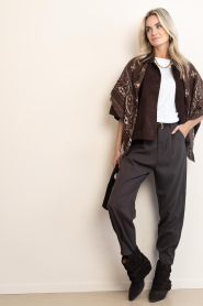 Copenhagen Muse :  High waist barrel trousers Tailor | dark brown - img3