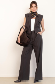 Copenhagen Muse |  High waist trousers Tailor | darkbrown | Picture 5