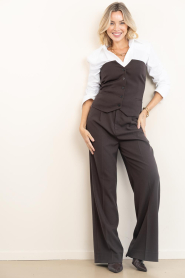 Copenhagen Muse |  High waist trousers Tailor | darkbrown | Picture 3