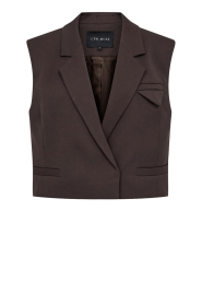 Copenhagen Muse |  Gilet with lapel collar Tailor | darkbrown