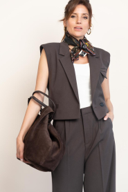 Copenhagen Muse |  Gilet with lapel collar Tailor | darkbrown | Picture 2