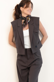 Copenhagen Muse |  Gilet with lapel collar Tailor | darkbrown | Picture 6