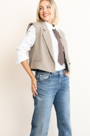 Copenhagen Muse :  Gilet with lapel collar Tailor | taupe - img2