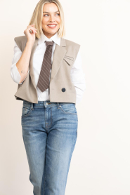 Copenhagen Muse :  Gilet with lapel collar Tailor | taupe - img4