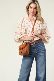 Notes Du Nord |  Ruffle blouse with print Filippa | natural  | Picture 2
