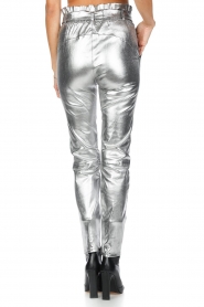 Dante 6 :  Stretch leather paperbag pants Duran | silver - img7