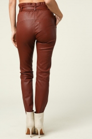 Dante 6 |  Stretch leather paperbag pants Carrey | brown  | Picture 6