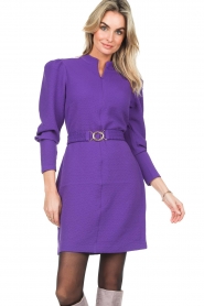 Dante 6 |  Dress with puff sleeves Cassie | purple   | Picture 4