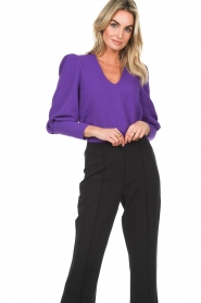 Dante 6 |  Top with puff sleeves Brody | purple   | Picture 4