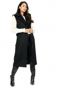 Dante 6 |  Woolen longline waistcoat Myroma | black   | Picture 2