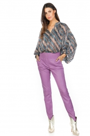 Ibana |  Stretch leather pants Colette | purple   | Picture 3
