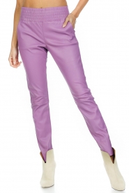 Ibana |  Stretch leather pants Colette | purple   | Picture 6