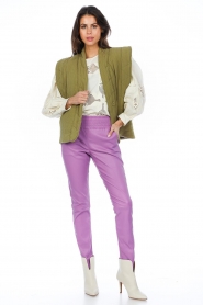 Ibana :  Stretch leather pants Colette | purple  - img3