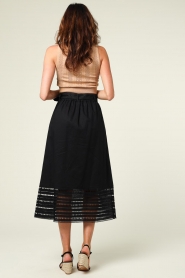 Magali Pascal |  Midi skirt with broderie anglaise Mersej | black  | Picture 8