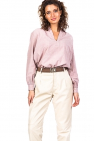 Vanessa Bruno :  Linnen blouse Vega | pink  - img2