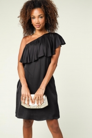 Kocca |  One-shoulder dress lanill | black   | Picture 2