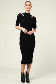 IRO |  Tricot midi dress with cut-outs Priscilla | black  | Picture 5