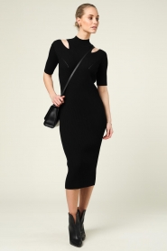 IRO |  Tricot midi dress with cut-outs Priscilla | black  | Picture 3