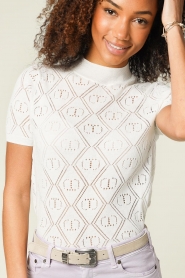Twinset :  Top with crochet details Lupetto | natural - img8
