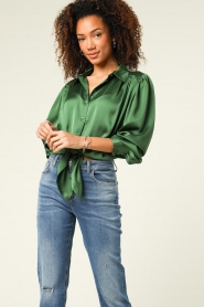 ba&sh |  Satin blouse Feria | green   | Picture 4