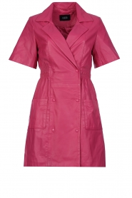 Ibana |  Leather dress with press studs Diaz | pink   