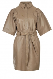Ibana |  Leather dress Daisy | taupe  | Picture 1