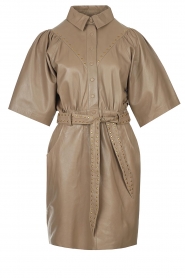 Ibana | Leren jurk Daisy | taupe  | Afbeelding 1