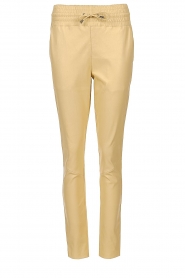 Ibana |  Stretch leather pants Poggy | yellow  | Picture 1