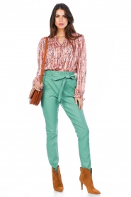 Ibana |  Leather pants Peike | groen  | Picture 3