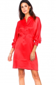 Liu Jo |  Viscose dress with satin finish Barby | pink  | Picture 4