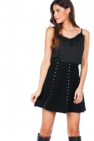 Liu Jo :  Fine knitted skirt with studs Milano | black - img5