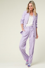 Liu Jo |  Shiny trousers Merciano | purple  | Picture 3