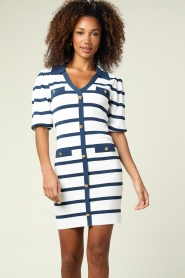Silvian Heach |  Striped tricot dress Grisaio | natural       | Picture 4