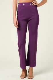 Silvian Heach |  Flared stretch pants Fearow | purple  | Picture 4