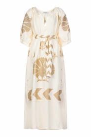 Greek Archaic Kori |  Linen kaftan Peacock | natural  | Picture 1