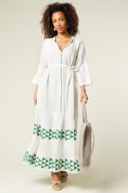 Greek Archaic Kori |  Linen dress Wieber | white  | Picture 2