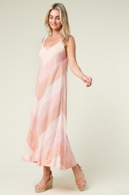 Greek Archaic Kori |  Linen dress Bo | pink  | Picture 5