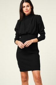 Notes Du Nord |  Dress with puff sleeves Gilli | zwart  | Picture 6