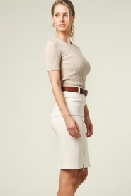 Silvian Heach |  Ribbed tricot top Owari | beige  | Picture 7