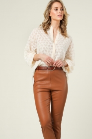 Silvian Heach |  Transparent jacquard blouse Sienna | natural  | Picture 5