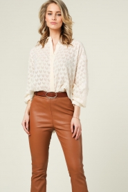 Silvian Heach |  Transparent jacquard blouse Sienna | natural  | Picture 4