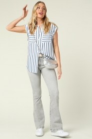 Lois Jeans | High waist flared jeans Raval L32 | grijs  | Afbeelding 2