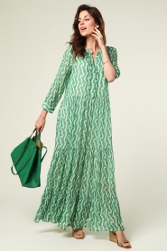 Lollys Laundry |  Maxi dress with lurex Nee | green  | Picture 3