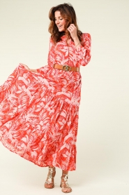 Lollys Laundry |  Maxi dress with lurex Nee | pink  | Picture 4