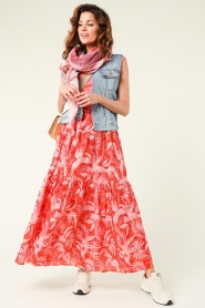 Lollys Laundry |  Printed maxi skirt Sunset | pink  | Picture 2