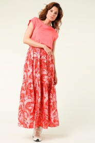 Lollys Laundry |  Printed maxi skirt Sunset | pink  | Picture 4