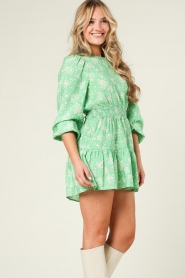 Lollys Laundry |  Dress with smocked waist Parina | green  | Picture 6